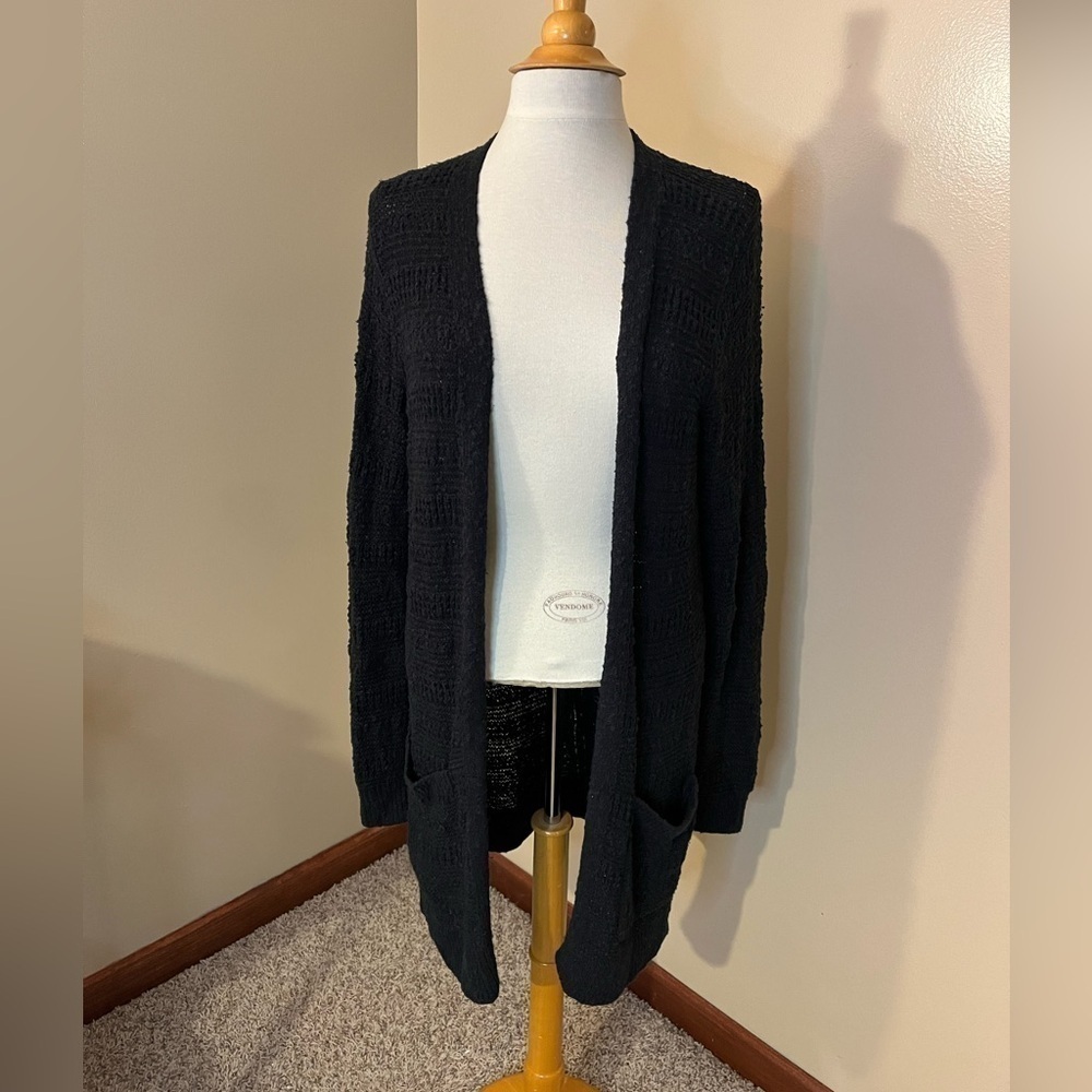 Abercrombie & Fitch Black Long Open Cardigan Sz S